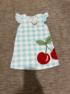 Mud Pie Cherry Flutter Sleeve Dress 2t-3t | NWT | Toddle Dress Spring Summer
